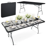 Stół cateringowy ogrodowy składany 180 cm Plonos czarny