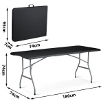 Stół cateringowy ogrodowy składany 180 cm Plonos czarny