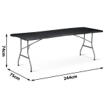 Stół cateringowy ogrodowy składany 244 cm Plonos czarny