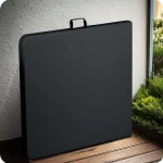 Stół cateringowy ogrodowy składany 244 cm Plonos czarny