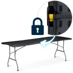 Stół cateringowy ogrodowy składany 244 cm Plonos czarny