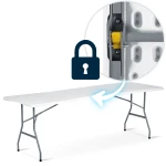 Stół cateringowy ogrodowy składany 244 cm Plonos biały