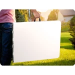 Stół cateringowy ogrodowy składany 244 cm Plonos biały