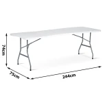 Stół cateringowy ogrodowy składany 244 cm Plonos biały