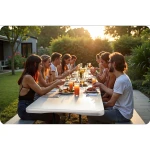 Stół cateringowy ogrodowy składany 244 cm Plonos biały