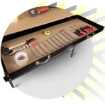 Stół roboczy warsztat z szufladą Humberg HM-590 czarny