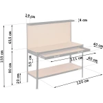 Stół roboczy warsztat z szufladą Humberg HM-590 czarny