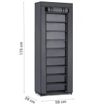 Szafka tekstylna na buty Massido - grafitowa