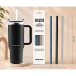 Termos próżniowy kubek z zestawem słomek 1180 ml Berdsen czarny