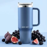 Termos próżniowy kubek z zestawem słomek 1180 ml Berdsen granatowy