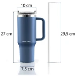 Termos próżniowy kubek z zestawem słomek 1180 ml Berdsen granatowy