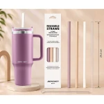 Termos próżniowy kubek z zestawem słomek 1180 ml Berdsen różowy