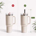 Termos próżniowy kubek z zestawem słomek 1180 ml Berdsen różowy