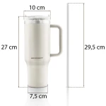 Termos próżniowy kubek z zestawem słomek 1180 ml Berdsen kremowy