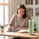 Termos próżniowy kubek z zestawem słomek 1180 ml Berdsen zielony