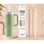 Termos próżniowy kubek z zestawem słomek 1180 ml Berdsen zielony