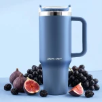 Termos próżniowy kubek ze słomką 1180 ml Berdsen granatowy