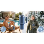 Termos próżniowy kubek ze słomką 1180 ml Berdsen granatowy