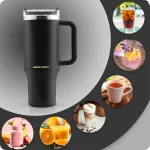 Termos próżniowy kubek ze słomką 1180 ml Berdsen czarny