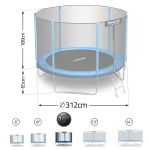 Trampolina ogrodowa 10ft/312cm z siatką zewnętrzną i drabinką Neo-Sport