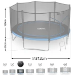 Trampolina ogrodowa 10ft/312cm z siatką zewnętrzną i drabinką Neo-Sport