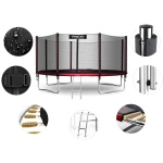 Trampolina ogrodowa 13ft/404cm z siatką zewnętrzną i drabinką Neo-Sport