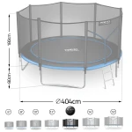 Trampolina ogrodowa 13ft/404cm z siatką zewnętrzną i drabinką Neo-Sport
