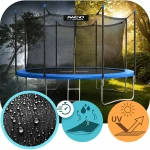 Trampolina ogrodowa 13ft/404cm z siatką wewnętrzną i drabinką Neo-Sport