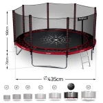 Trampolina ogrodowa 14ft/435cm z siatką zewnętrzną i drabinką Neo-Sport