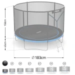 Trampolina ogrodowa 6ft/183cm z siatką zewnętrzną i drabinką Neo-Sport