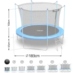 Trampolina ogrodowa 6ft/183cm z siatką wewnętrzną i drabinką Neo-Sport