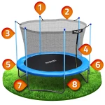 Trampolina ogrodowa 8ft/252cm z siatką wewnętrzną i drabinką Neo-Sport