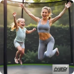 Trampolina ogrodowa 8ft/252cm z siatką zewnętrzną i drabinką Neo-Sport