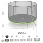 Trampolina ogrodowa 8ft/252cm z siatką zewnętrzną i drabinką Neo-Sport