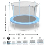 Trampolina ogrodowa 8ft/252cm z siatką wewnętrzną i drabinką Neo-Sport