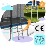  Trampolina ogrodowa prostokątna 12x8ft/366x244cm z siatką zewnętrzną i drabinką Neo-Sport