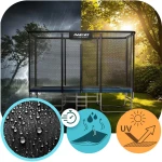   Trampolina ogrodowa prostokątna 14x10ft/427x305cm z siatką zewnętrzną i drabinką Neo-Sport