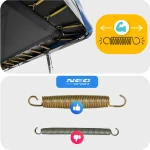 Trampolina ogrodowa prostokątna 10x7ft/305x213cm z siatką zewnętrzną i drabinką Neo-Sport