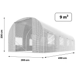 Tunel ogrodowy 2 x 4,5 m (9 m2) biały Plonos