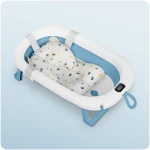 Wanienka składana dla dzieci, niemowląt z termometrem i wkładką  RK-287 biało-niebieska