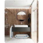 Wanienka składana dla dzieci, niemowląt z termometrem i wkładką  RK-287 biało-niebieska