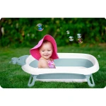 Wanienka dla niemowląt z termometrem i wkładką  RK-282 biało-niebieska