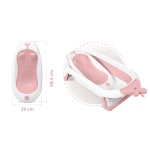 Wanienka dla niemowląt z termometrem i wkładką  RK-282 biało-różowa