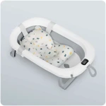 Wanienka składana dla dzieci, niemowląt z termometrem i wkładką Ricokids RK-287 biało-szara