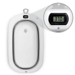 Wanienka składana dla dzieci, niemowląt z termometrem i wkładką Ricokids RK-287 biało-szara