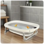 Wanienka składana dla dzieci, niemowląt z termometrem i wkładką Ricokids RK-287 biało-szara