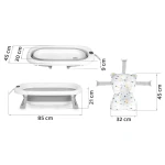 Wanienka składana dla dzieci, niemowląt z termometrem i wkładką Ricokids RK-287 biało-szara