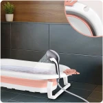 Wanienka składana dla dzieci, niemowląt z wkładką Ricokids RK-286 biało-różowa