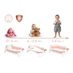 Wanienka składana dla dzieci, niemowląt z wkładką Ricokids RK-286 biało-różowa