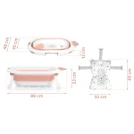 Wanienka składana dla dzieci, niemowląt z wkładką Ricokids RK-286 biało-różowa